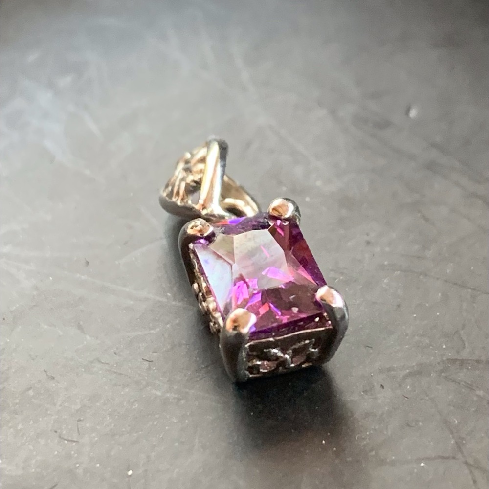 Vintage Sterling Silver Amethyst Pendant